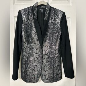 Kenneth Cole New York Black and Gray Metallic Snake Pattern Blazer NWOT